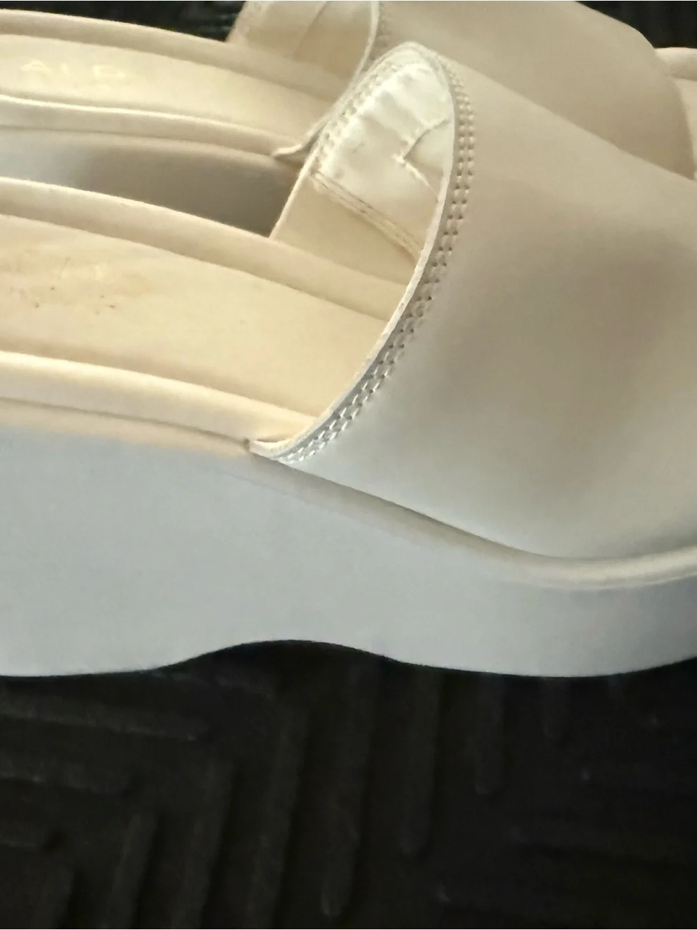 ALDO Cream Leather Slide Mules